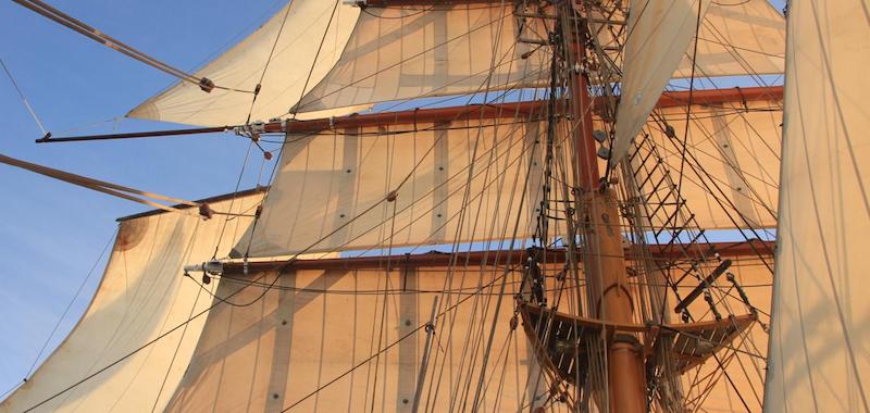 Les voiles carrées du 3 mâts barque